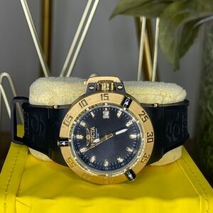 Invicta Women Black and Gold Watch